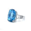 Cushion Cut Aquamarine Solitaire with Baguette Diamond Shoulders, Circa 2000
