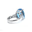 Cushion Cut Aquamarine Solitaire with Baguette Diamond Shoulders, Circa 2000