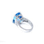 Cushion Cut Aquamarine Solitaire with Baguette Diamond Shoulders, Circa 2000