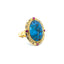 Cabachon Turquoise Matrix, Ruby and Diamond Ring, Circa 1970