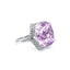 Cushion Cut Kunzite Solitaire with Diamond Surround and Shoulders, Circa 2000