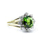 Green Tourmaline and Diamond Cluster Ring, Circa 1960