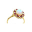 Cabochon Opal, Ruby and Diamond Cluster Ring, Hallmark London 1981