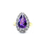 Pear Shaped Amethyst and Diamond Ring, Hall mark Birmingham 1988