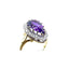 Pear Shaped Amethyst and Diamond Ring, Hall mark Birmingham 1988