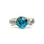 Art Deco Zircon and Diamond 3 Stone Ring, Circa 1930
