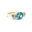 Art Deco Zircon and Diamond 3 Stone Ring, Circa 1930