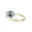 Emerald Cut Sapphire and Baguette Diamond 3 Stone Ring, Circa 1970