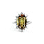 Rare Oval Andalusite and Diamond Cluster Ring, Circa 1970