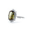 Rare Oval Andalusite and Diamond Cluster Ring, Circa 1970