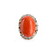 Cabachon Coral and Diamond Ring, Circa 1970