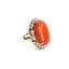 Cabachon Coral and Diamond Ring, Circa 1970