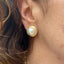 Mabe Pearl & Diamond Earrings, Circa 1980