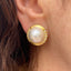 Mabe Pearl & Diamond Earrings, Circa 1980