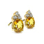 Yellow Sapphire & Diamond Stud Earrings, Circa 1980