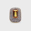 Rare Imperial Topaz & Diamond Cocktail Ring, Circa 1965