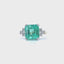 Emerald Solitaire Ring with Diamond Shoulders, Circa 1950