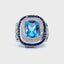 Blue Topaz Sapphire & Diamond Ring, Circa 1990