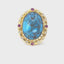 Cabachon Turquoise Matrix, Ruby and Diamond Ring, Circa 1970