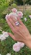 Cushion Cut Kunzite Solitaire with Diamond Surround and Shoulders, Circa 2000