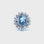Aquamarine and diamond cluster ring, Circa 1970