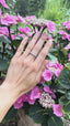 Pink Sapphire and Diamond Half Eternity Ring, Circa 1990
