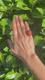 Cabachon Coral and Diamond Ring, Circa 1970