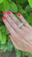Triple Flower Diamond Cluster Ring, Hallmarked. London 1996