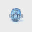 Cushion Cut Aquamarine Solitaire with Baguette Diamond Shoulders, Circa 2000