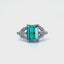 Green Tourmaline and Diamond Ring, Hallmark Birmingham 1973