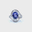 Oval Tanzanite and Diamond Cluster Ring, Circa 2000