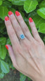 Emerald Cut Zircon & Diamond Ring by Bravingtons, Hallmark. London 1977
