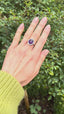 Amethyst 7 Diamond Ring, Hallmark London 1974
