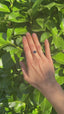Emerald Cut Sapphire and Baguette Diamond 3 Stone Ring, Circa 1970