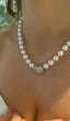 South Sea Pearl Necklace Set with Diamond Heart Pendant