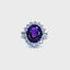 Amethyst 7 Diamond Ring, Hallmark London 1974