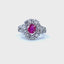 Pink Sapphire & Diamond Cluster Ring, Circa 2000