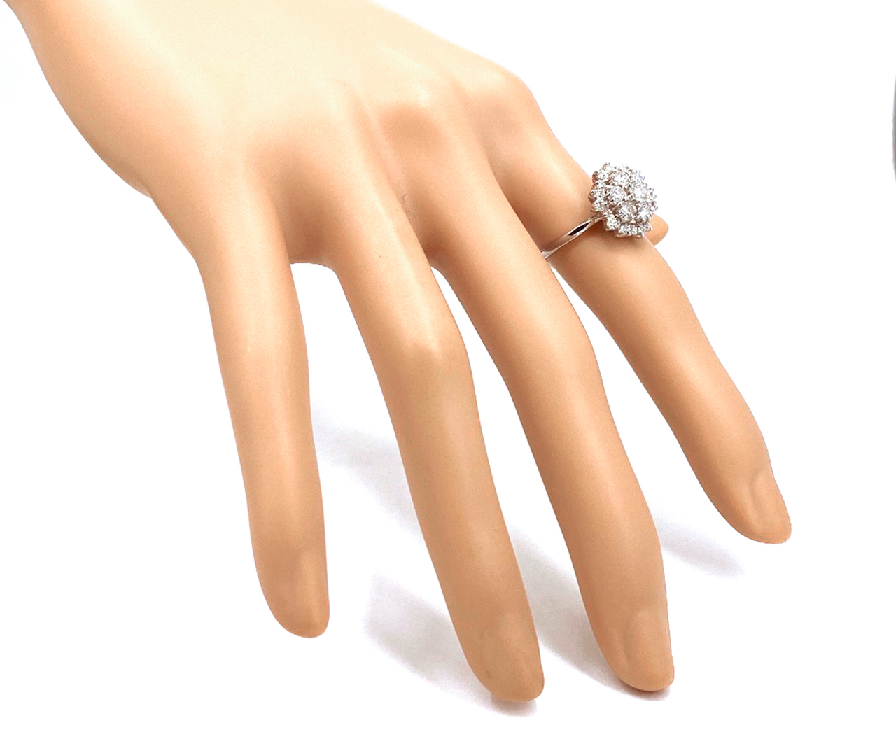 Vaughan Antiques Diamond 3 Tier Flower Cluster Ring