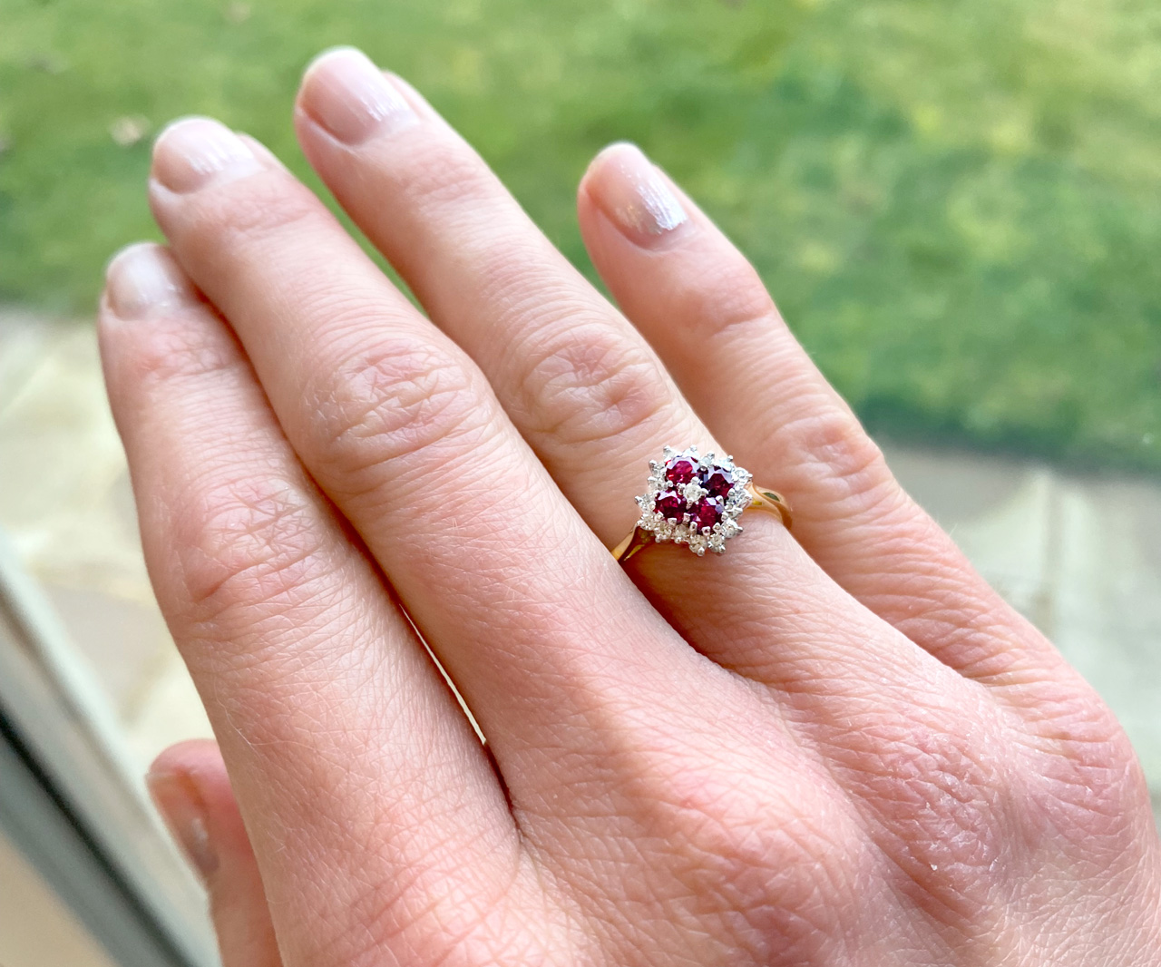 Ruby & Diamond 3-Row Ring - Underwoods Jewelers