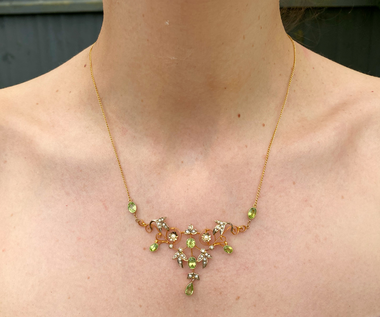 Buy Peridot and Pearl Necklace, Peridot Nugget Bead Necklace, Peridot  Jewelry, Green Stone Necklace, Boho Jewelry, Handmade Jewelry Online in  India - Etsy